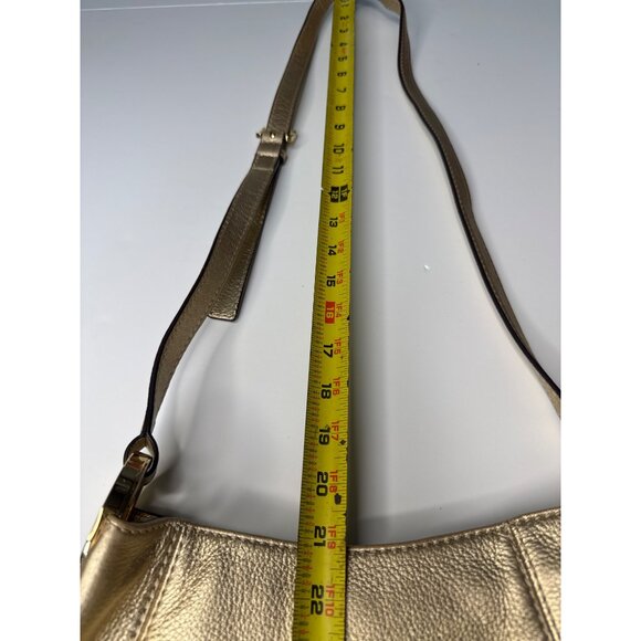Michael Kors Gold Pebbled Leather Shoulder Bag - Picture 11 of 12